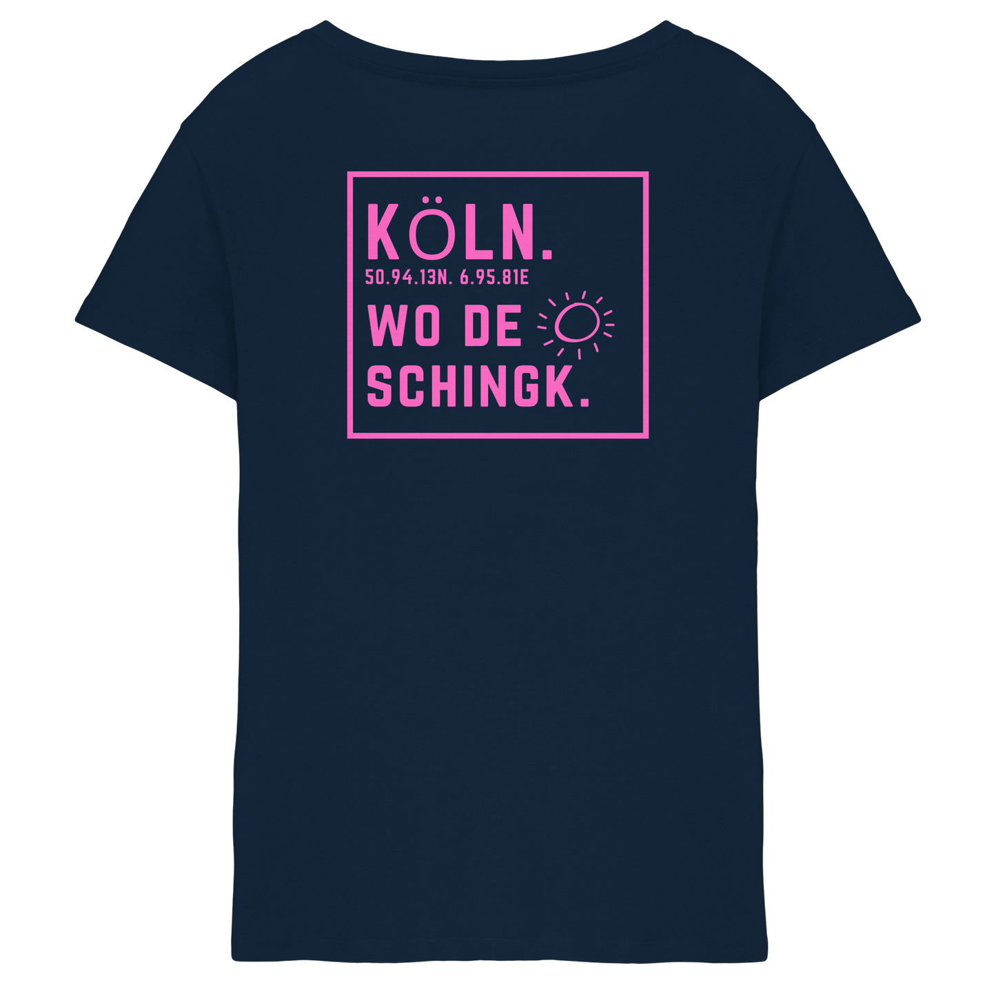 Wo de Sonn schingk - Köln Druck Rücken - Ladies V-Neck Shirt