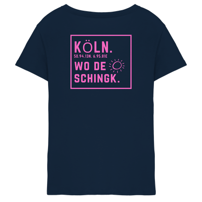 Wo de Sonn schingk - Köln Druck Rücken - Ladies V-Neck Shirt