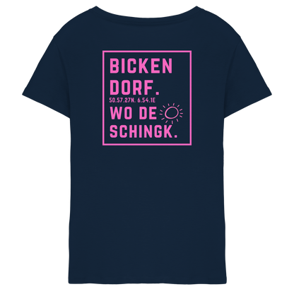 Wo de Sonn schingk - Bickendorf Druck Rücken - Ladies V-Neck Shirt