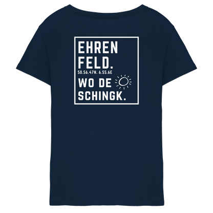 Wo de Sonn schingk - Ehrenfeld Druck Rücken  - Ladies V-Neck Shirt