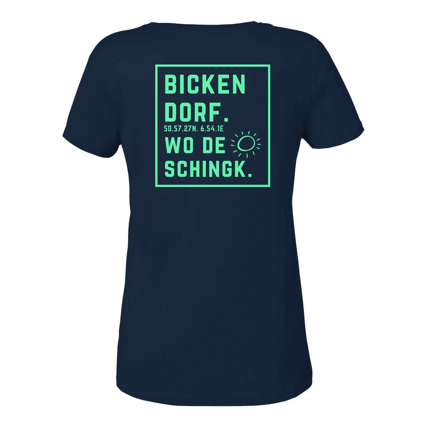 Wo de Sonn schingk - Bickendorf Druck Rücken - Ladies V-Neck Shirt