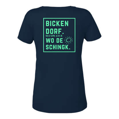 Wo de Sonn schingk - Bickendorf Druck Rücken - Ladies V-Neck Shirt
