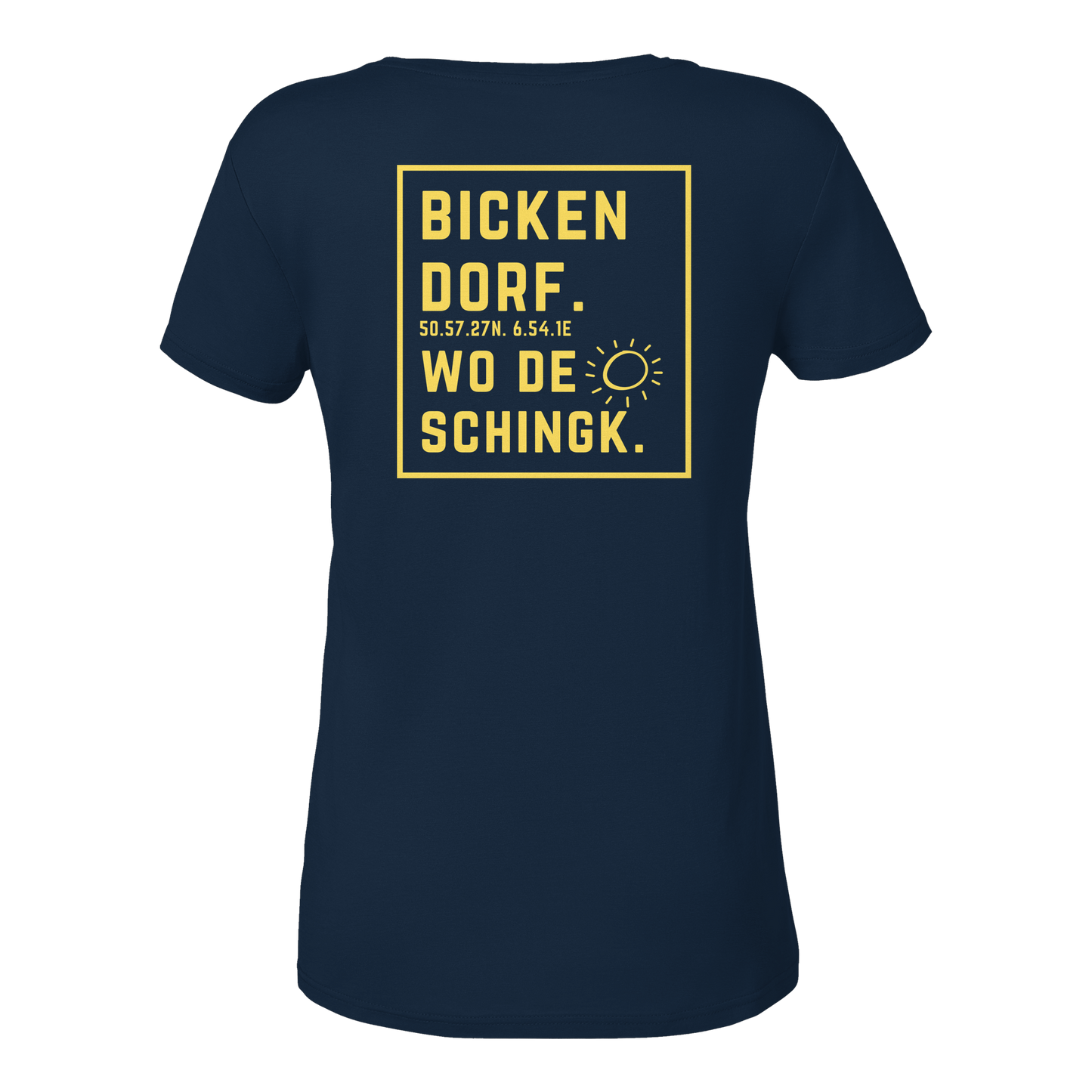Wo de Sonn schingk - Bickendorf Druck Rücken - Ladies V-Neck Shirt