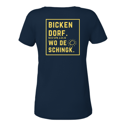Wo de Sonn schingk - Bickendorf Druck Rücken - Ladies V-Neck Shirt