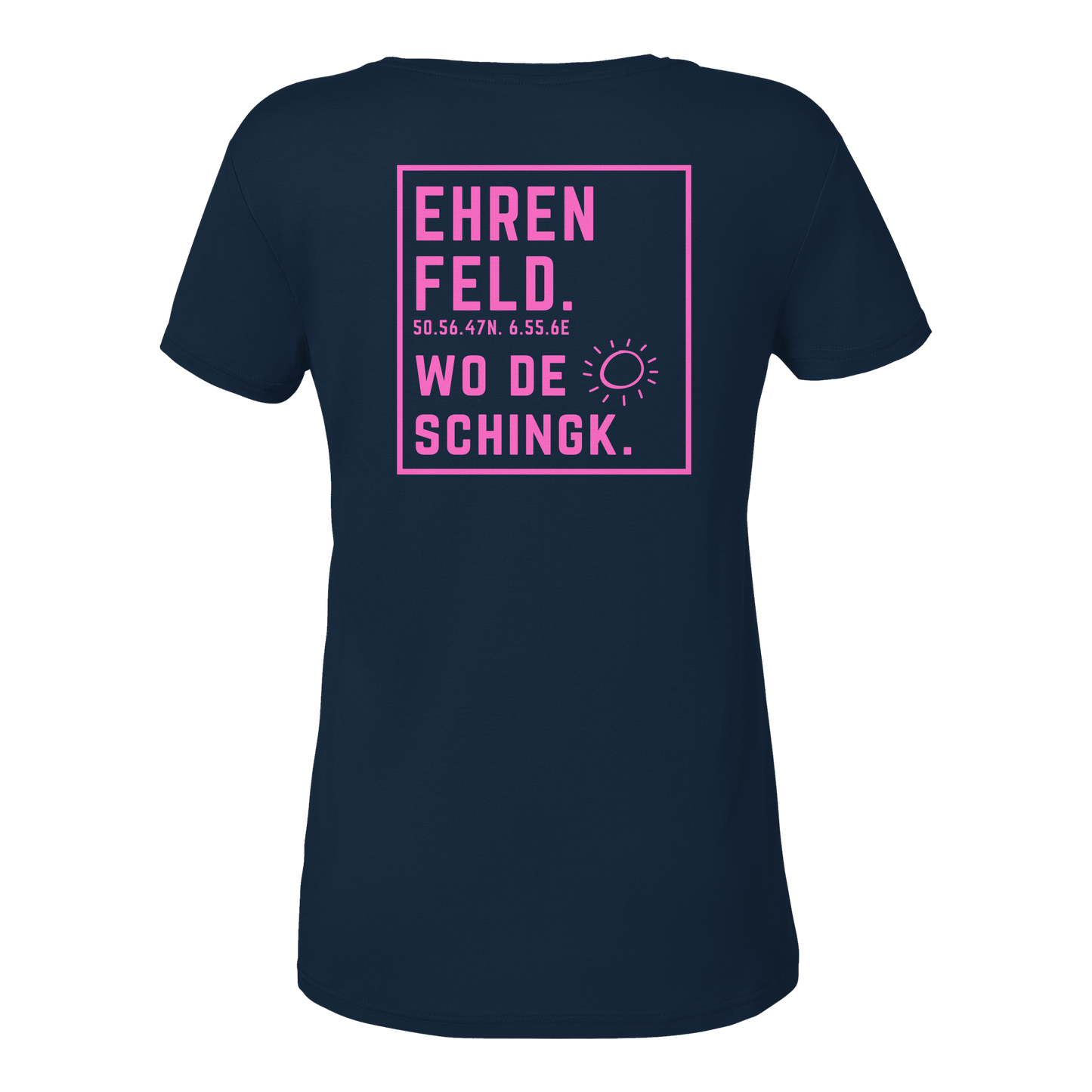 Wo de Sonn schingk - Ehrenfeld Druck Rücken  - Ladies V-Neck Shirt