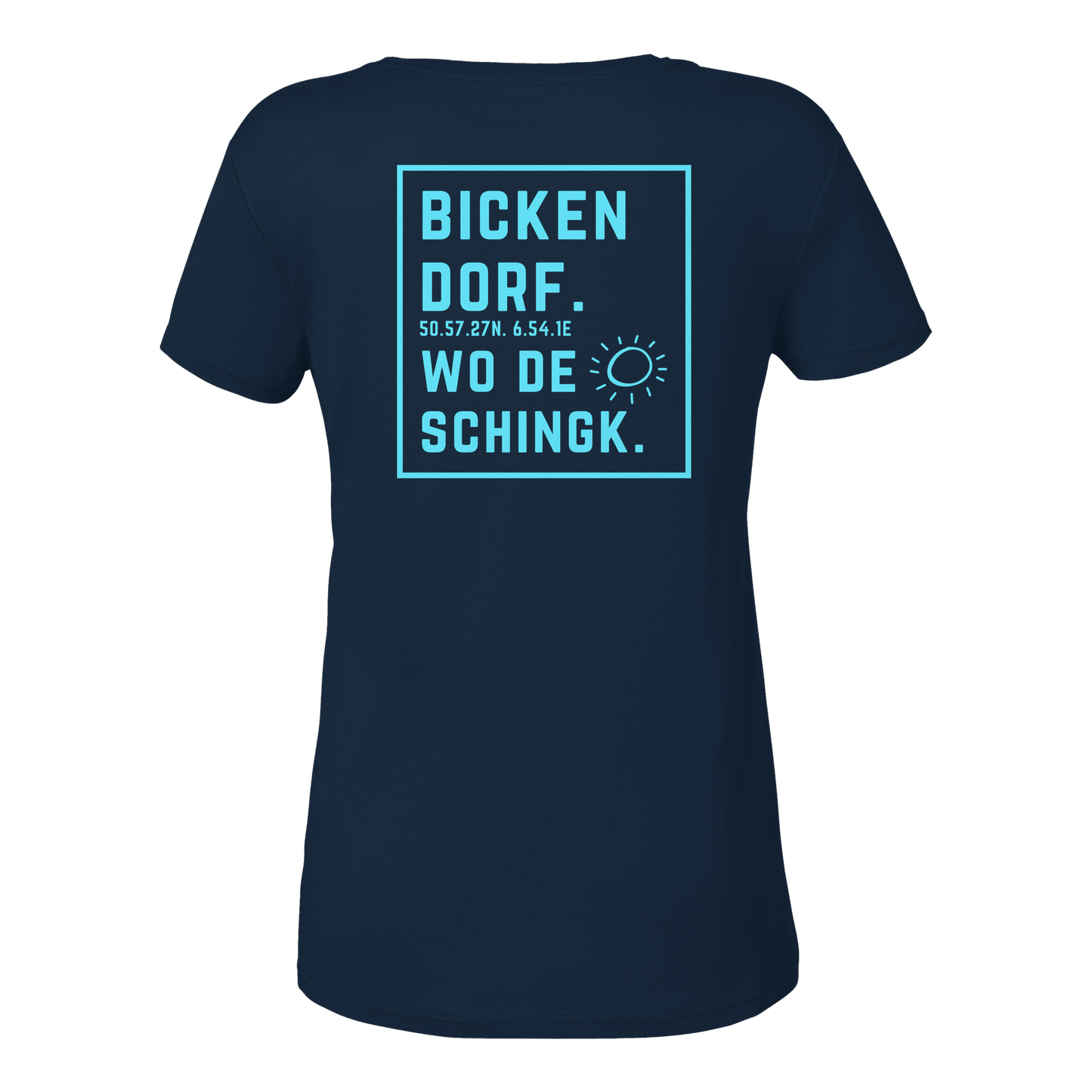 Wo de Sonn schingk - Bickendorf Druck Rücken - Ladies V-Neck Shirt