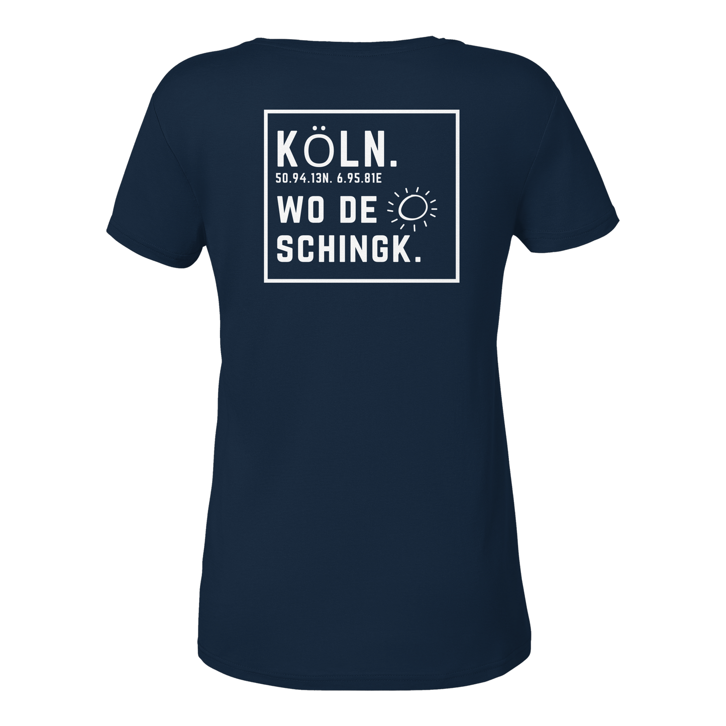 Wo de Sonn schingk - Köln Druck Rücken  - Ladies V-Neck Shirt