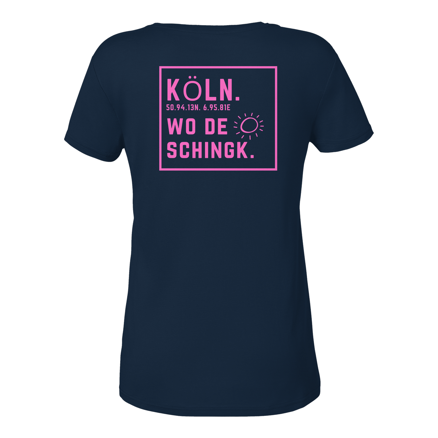 Wo de Sonn schingk - Köln Druck Rücken - Ladies V-Neck Shirt