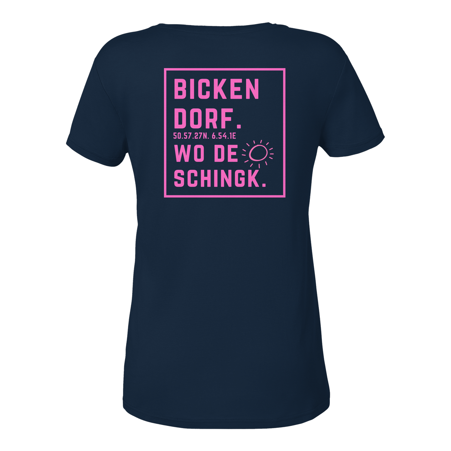 Wo de Sonn schingk - Bickendorf Druck Rücken - Ladies V-Neck Shirt