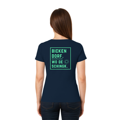 Wo de Sonn schingk - Bickendorf Druck Rücken - Ladies V-Neck Shirt