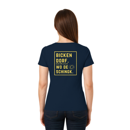 Wo de Sonn schingk - Bickendorf Druck Rücken - Ladies V-Neck Shirt
