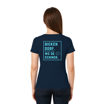 Wo de Sonn schingk - Bickendorf Druck Rücken - Ladies V-Neck Shirt