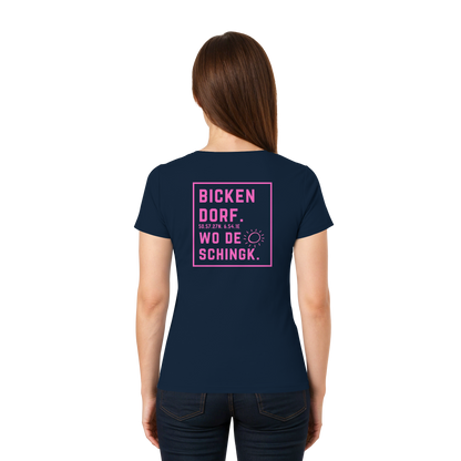 Wo de Sonn schingk - Bickendorf Druck Rücken - Ladies V-Neck Shirt