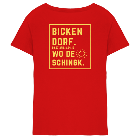 Wo de Sonn schingk - Bickendorf Druck Rücken - Ladies V-Neck Shirt