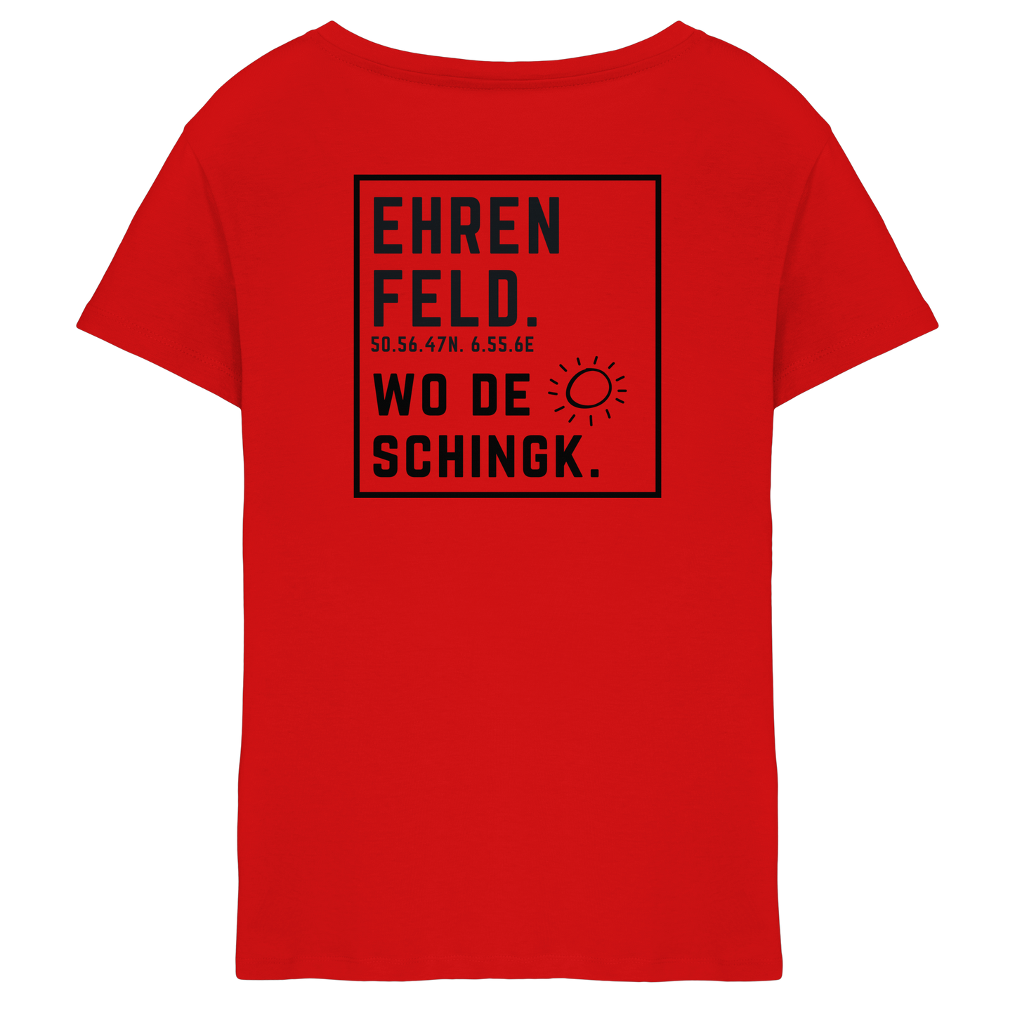 Wo de Sonn schingk - Ehrenfeld Druck Rücken - Ladies V-Neck Shirt