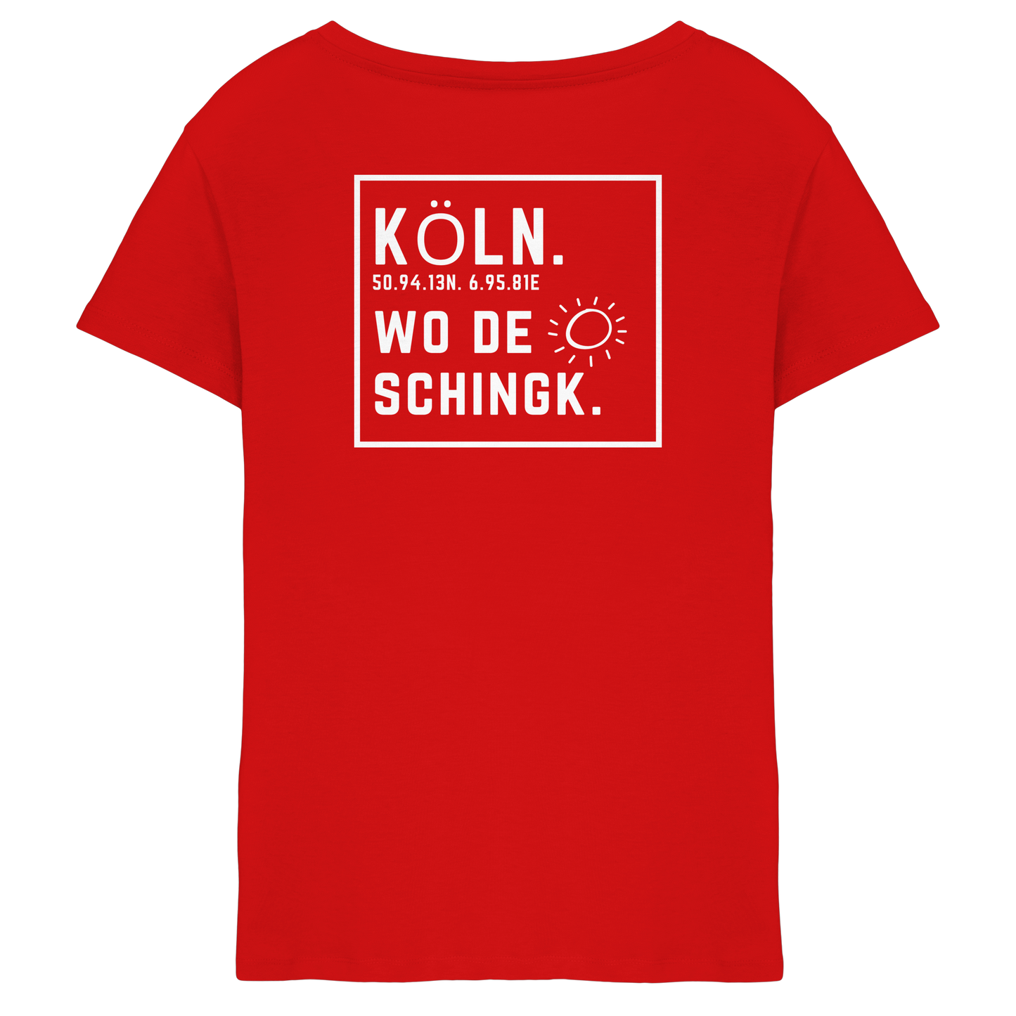 Wo de Sonn schingk - Köln Druck Rücken  - Ladies V-Neck Shirt