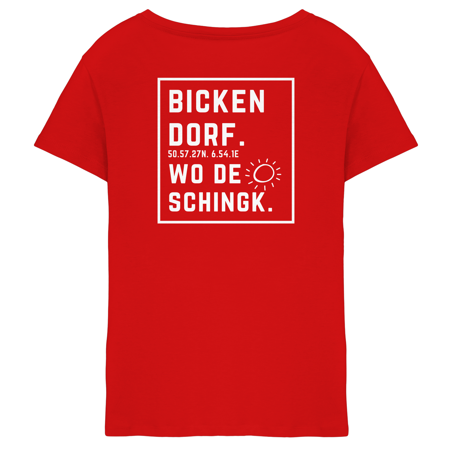 Wo de Sonn schingk - Bickendorf Druck Rücken - Ladies V-Neck Shirt