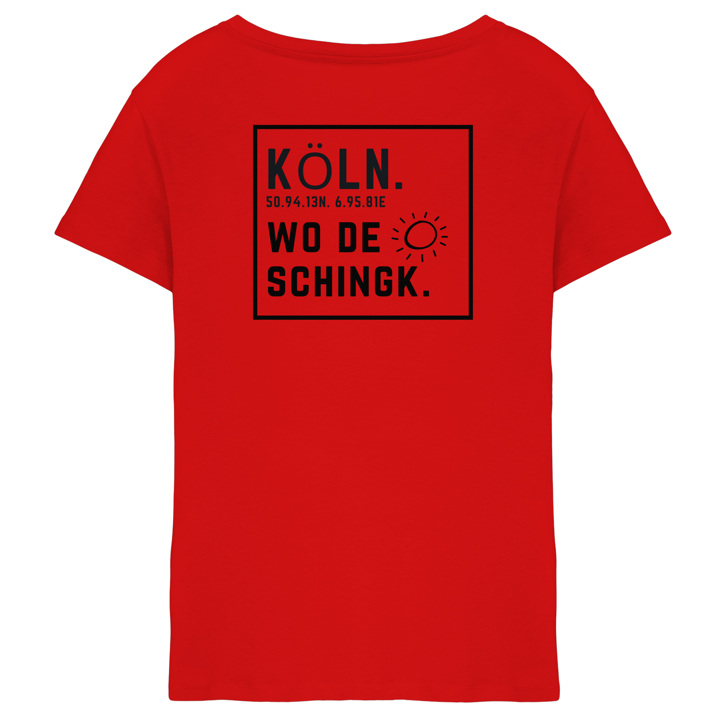 Wo de Sonn schingk - Köln Druck Rücken  - Ladies V-Neck Shirt