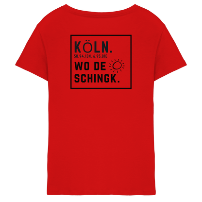 Wo de Sonn schingk - Köln Druck Rücken  - Ladies V-Neck Shirt