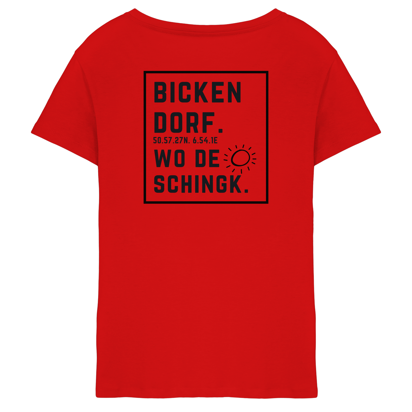 Wo de Sonn schingk - Bickendorf Druck Rücken - Ladies V-Neck Shirt