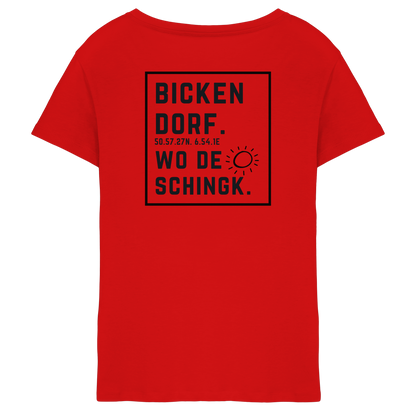 Wo de Sonn schingk - Bickendorf Druck Rücken - Ladies V-Neck Shirt