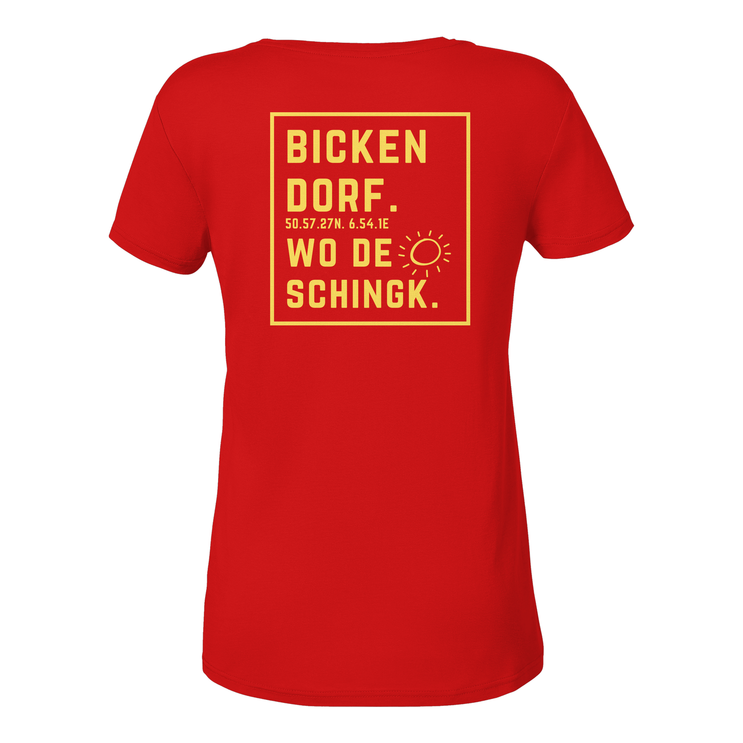 Wo de Sonn schingk - Bickendorf Druck Rücken - Ladies V-Neck Shirt