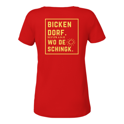 Wo de Sonn schingk - Bickendorf Druck Rücken - Ladies V-Neck Shirt