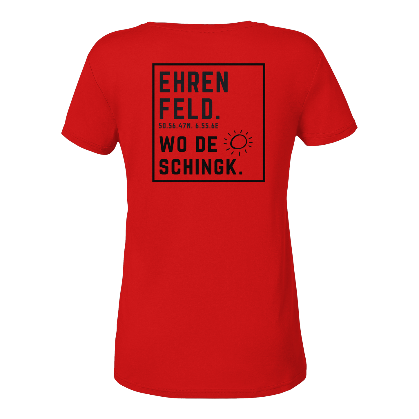 Wo de Sonn schingk - Ehrenfeld Druck Rücken - Ladies V-Neck Shirt