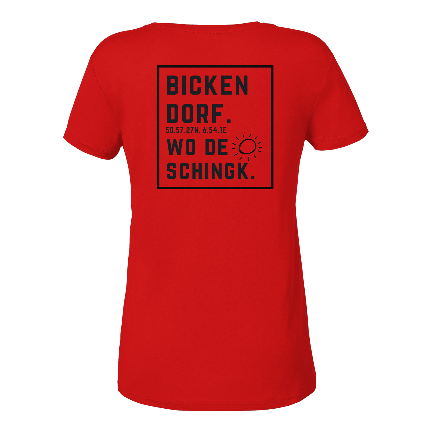 Wo de Sonn schingk - Bickendorf Druck Rücken - Ladies V-Neck Shirt