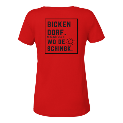 Wo de Sonn schingk - Bickendorf Druck Rücken - Ladies V-Neck Shirt