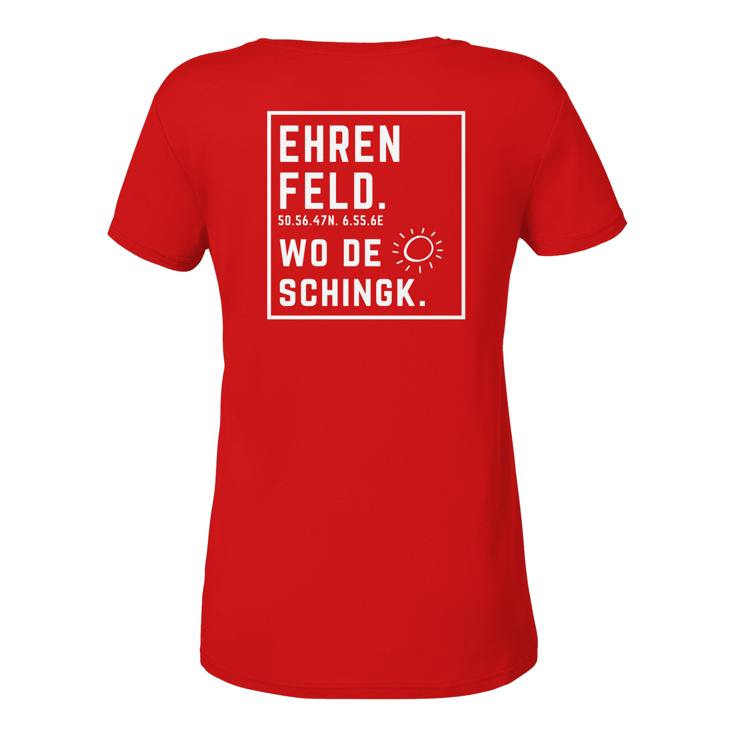 Wo de Sonn schingk - Ehrenfeld Druck Rücken  - Ladies V-Neck Shirt