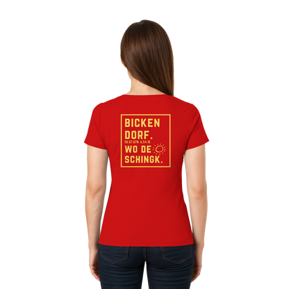 Wo de Sonn schingk - Bickendorf Druck Rücken - Ladies V-Neck Shirt
