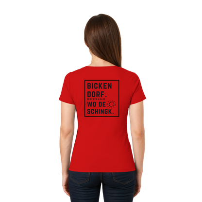 Wo de Sonn schingk - Bickendorf Druck Rücken - Ladies V-Neck Shirt