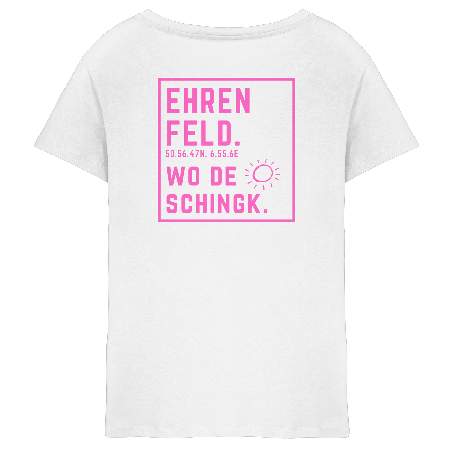 Wo de Sonn schingk - Ehrenfeld Druck Rücken  - Ladies V-Neck Shirt