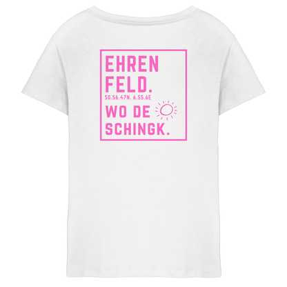 Wo de Sonn schingk - Ehrenfeld Druck Rücken  - Ladies V-Neck Shirt
