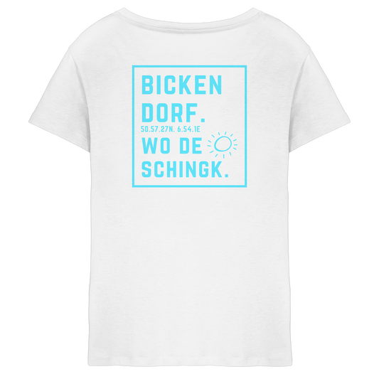 Wo de Sonn schingk - Bickendorf Druck Rücken - Ladies V-Neck Shirt