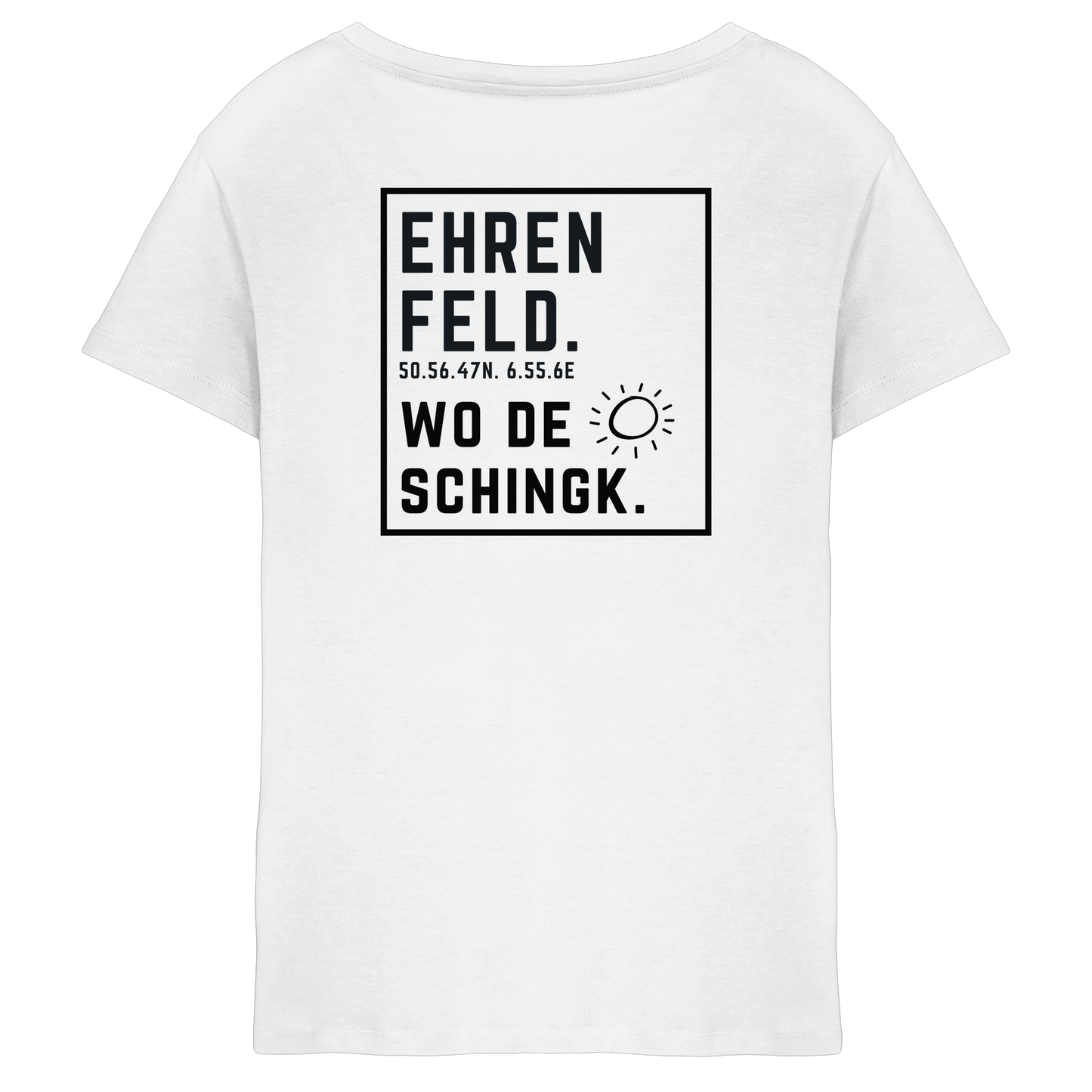 Wo de Sonn schingk - Ehrenfeld Druck Rücken - Ladies V-Neck Shirt