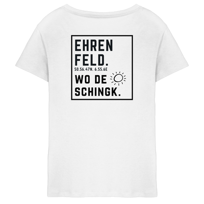 Wo de Sonn schingk - Ehrenfeld Druck Rücken - Ladies V-Neck Shirt