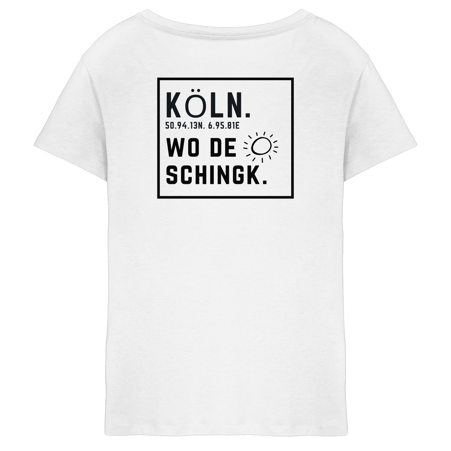 Wo de Sonn schingk - Köln Druck Rücken  - Ladies V-Neck Shirt