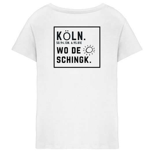 Wo de Sonn schingk - Köln Druck Rücken  - Ladies V-Neck Shirt