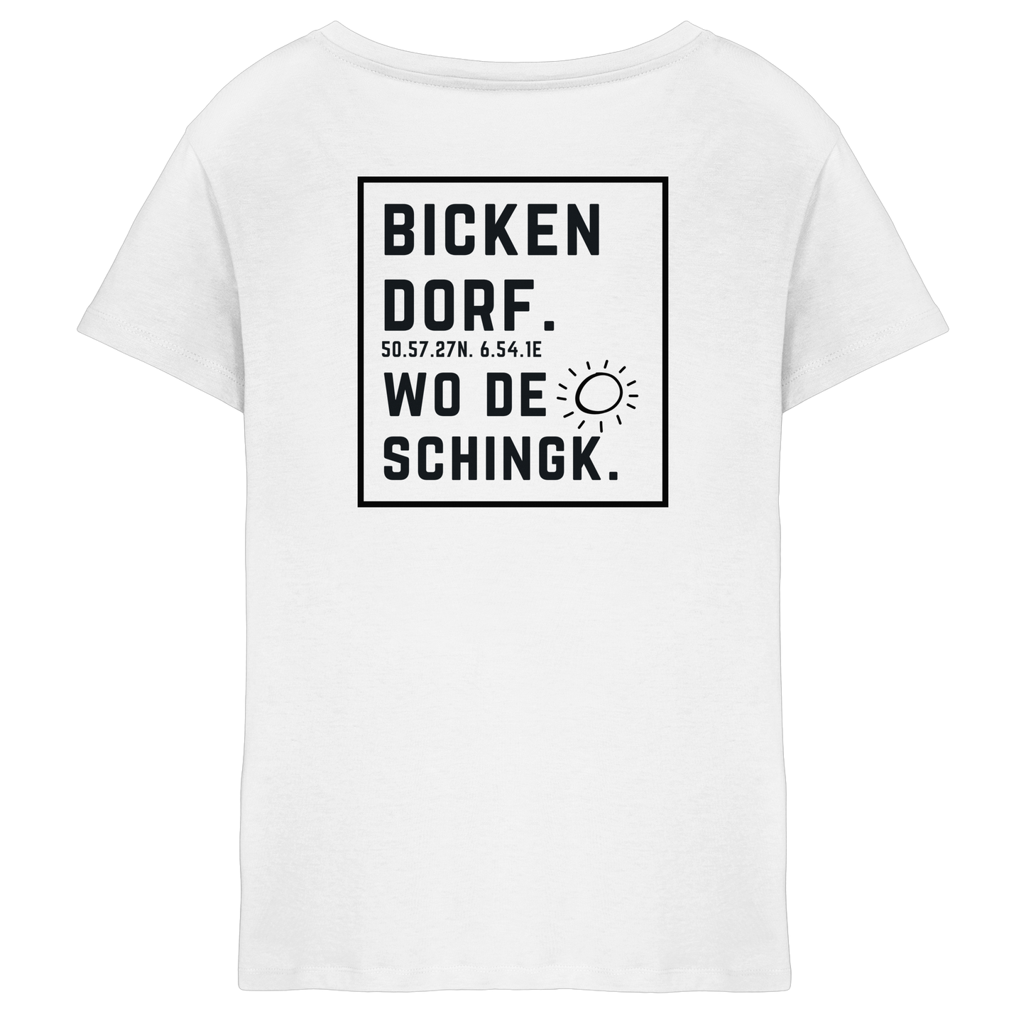 Wo de Sonn schingk - Bickendorf Druck Rücken - Ladies V-Neck Shirt