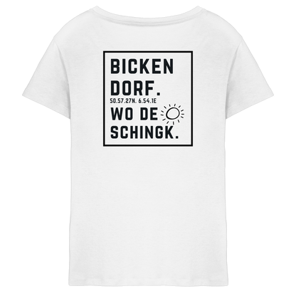 Wo de Sonn schingk - Bickendorf Druck Rücken - Ladies V-Neck Shirt