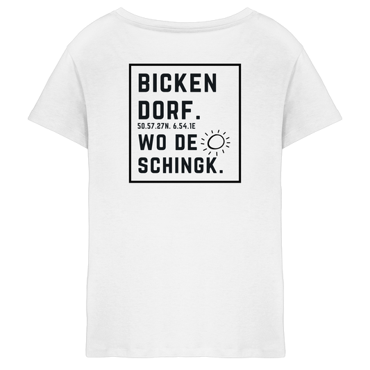 Wo de Sonn schingk - Bickendorf Druck Rücken - Ladies V-Neck Shirt