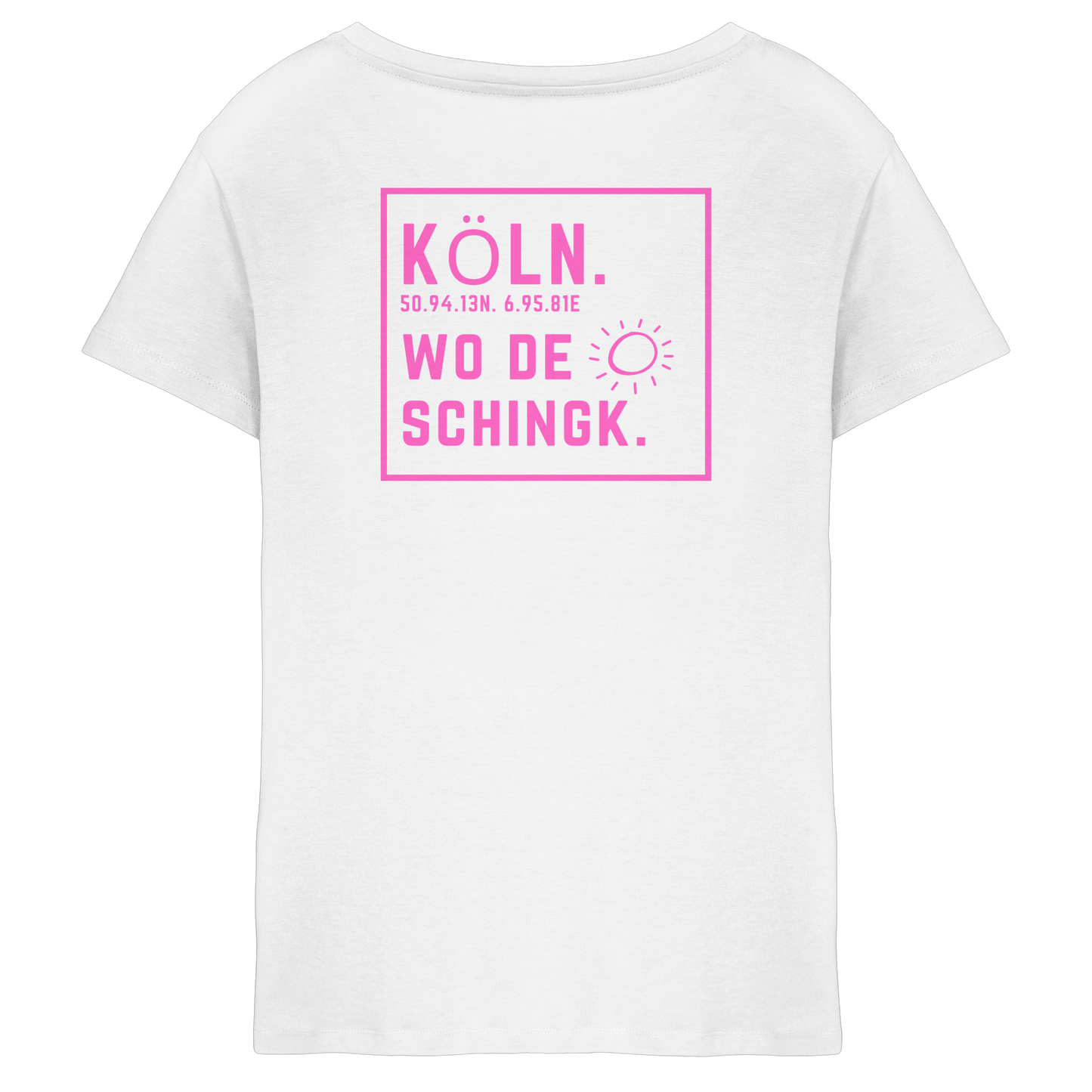 Wo de Sonn schingk - Köln Druck Rücken - Ladies V-Neck Shirt