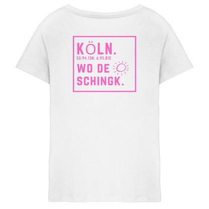 Wo de Sonn schingk - Köln Druck Rücken - Ladies V-Neck Shirt