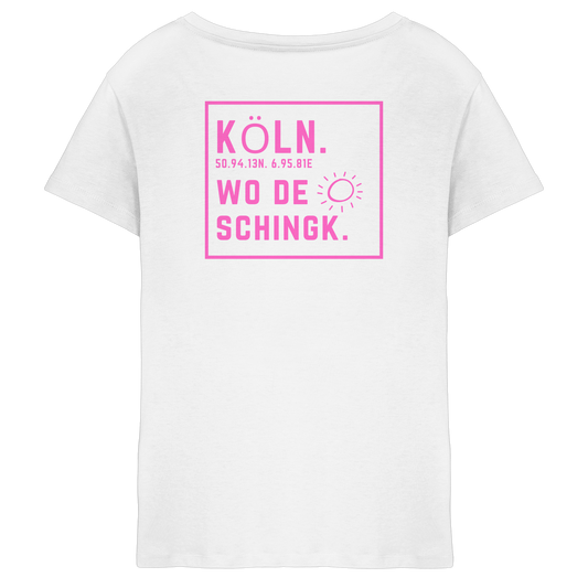 Wo de Sonn schingk - Köln Druck Rücken - Ladies V-Neck Shirt