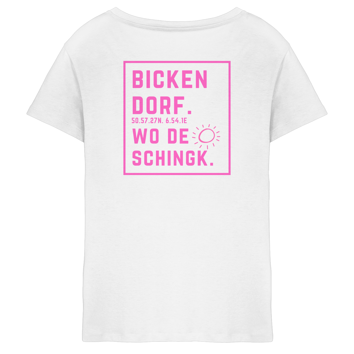 Wo de Sonn schingk - Bickendorf Druck Rücken - Ladies V-Neck Shirt
