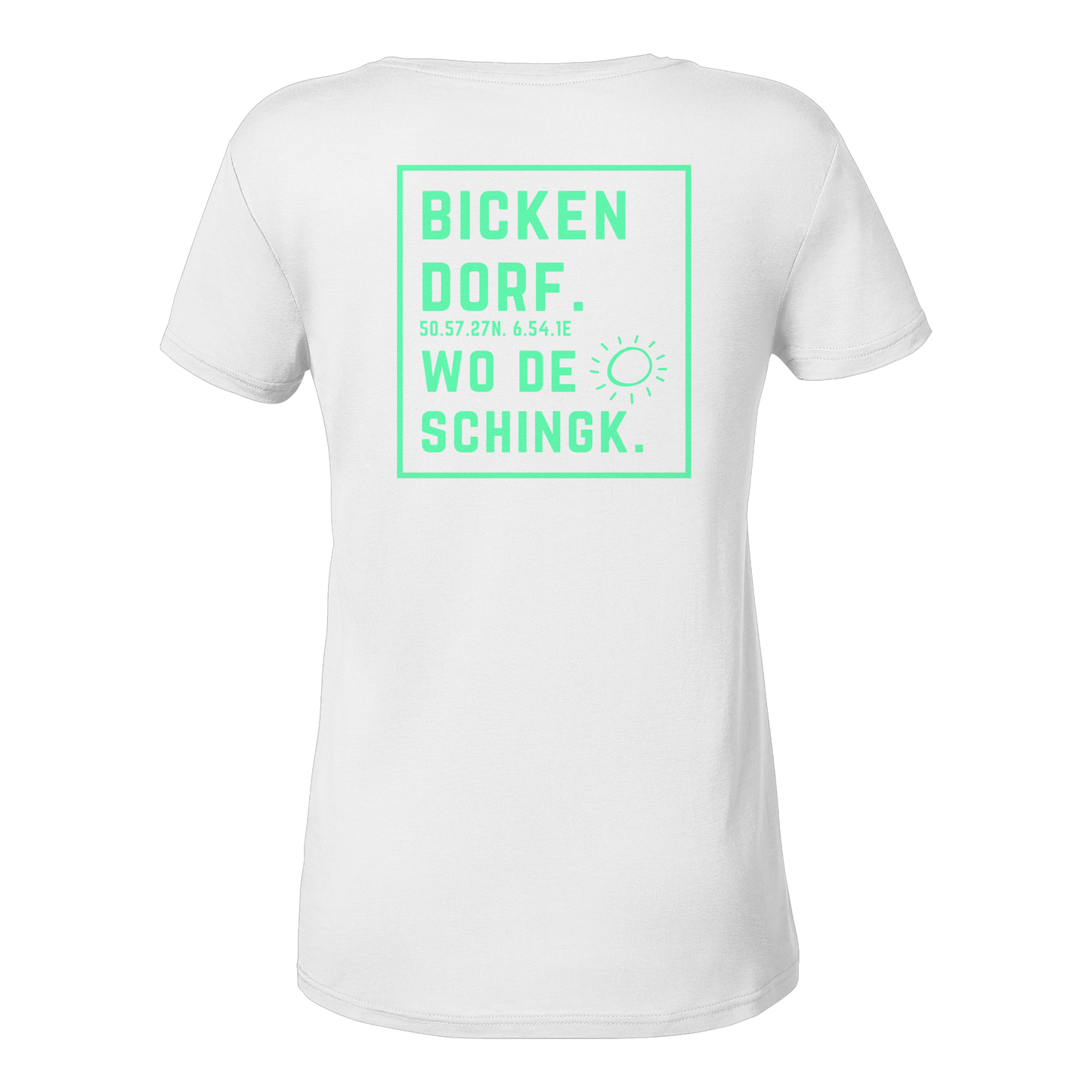 Wo de Sonn schingk - Bickendorf Druck Rücken - Ladies V-Neck Shirt