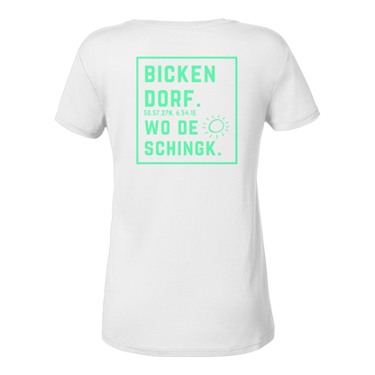 Wo de Sonn schingk - Bickendorf Druck Rücken - Ladies V-Neck Shirt