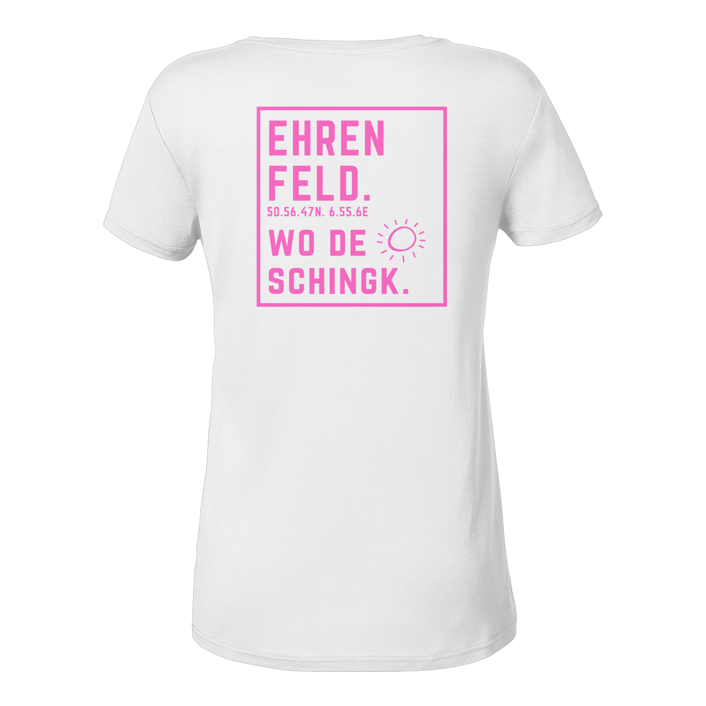 Wo de Sonn schingk - Ehrenfeld Druck Rücken  - Ladies V-Neck Shirt